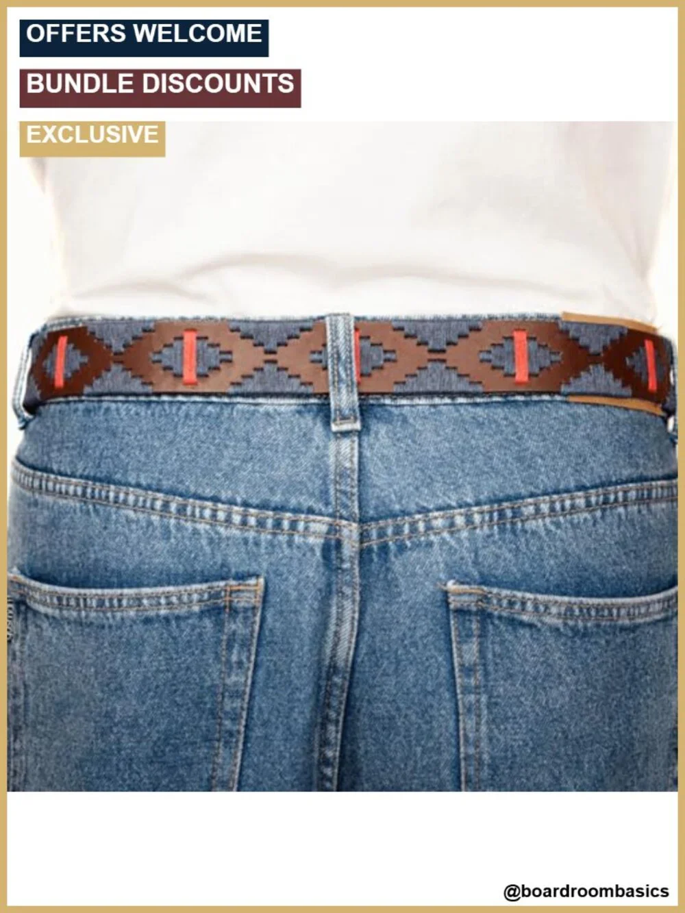 Hand-Stitched Leather Polo Belt for Men